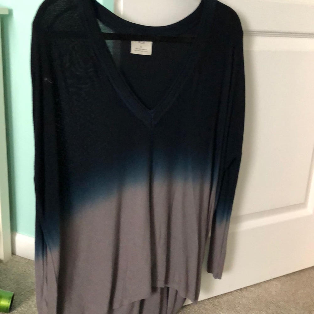 Long sleeve blue and gray sweater